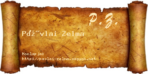 Pávlai Zelma névjegykártya